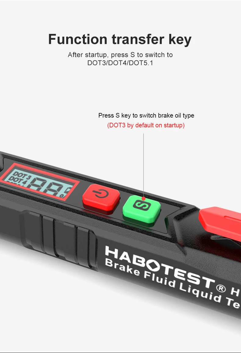 HABOTEST Automotive HT662 Backlight Range Of Voltage Detection Alarm Mode brake Oil moisture tester