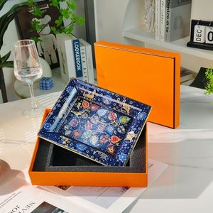 Cinzeiro de Cerâmica Vintage Luxuoso Quadrado com Borda Laranja para <span class=keywords><strong>3</strong></span> Cavalos, com até 4 Tampas para Decoração de Casa e Hotel - Product Image 6