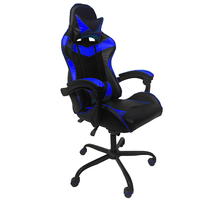 WS8043PL Chaise de jeu avec coussin à ressort ensaché, chaise d'ordinateur ergonomique à dossier haut, chaise de jeu inclinable en cuir Pu 350LBS