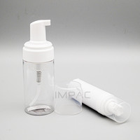 Flacon de nettoyant moussant pour le visage transparent et clair de 100 ml avec distributeur de mousse, emballage de 50 ml