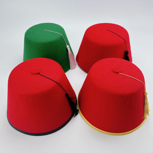 Chapeau Fez en velours <span class=keywords><strong>rouge</strong></span> unisexe pour adulte MH-3129 avec pompon doré ou noir, chapeau <span class=keywords><strong>marocain</strong></span> Shriner, tarbouche turque, fête - Product Image 5