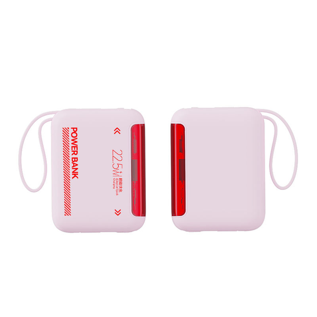 22.5W Fast Charging USB Type-C Interfaces Portable Powerbank Built-in Cables LED Display Battery Large 10000mAh Power Bank
