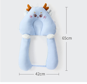 Coussin de soutien de tête pour bébé en forme de U, motif cerf bleu et rose, en coton et maille alvéolée, positionneur de sommeil - Product Image 4