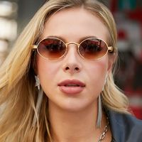 BOOM BM7536 2027 Nouvelle Arrivée Lunettes de Soleil Tendance pour Hommes, Monture Ovale Fine Effet Bois, Sans Monture, Verres PC+Métal UV400, Monture Métallique Dorée