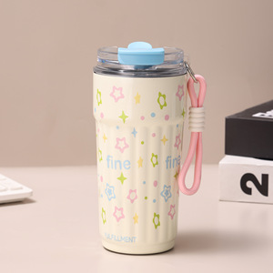 Tazza Termica in Acciaio Inox con Disegno Cartoon, Portatile con Cannuccia, per Caffè e Acqua, Uso Ufficio, Grande Capacità, Regalo Personalizzabile - Product Image 6