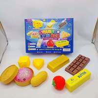 Boîte de 8 jouets sensoriels squishy, thème alimentaire, jouets extensibles en TPR, ensemble de jouets squishy à presser, kit anti-stress pour adultes