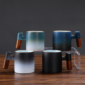 Hiện đại cổ điển Mộc Mạc chén trà GỐM với sáng tạo bằng gỗ xử lý duy nhất Kung Fu Thạc sĩ Espresso <span class=keywords><strong>Cup</strong></span> <span class=keywords><strong>Set</strong></span> - Product Image 2