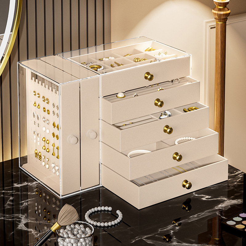 Beige 5-layer velvet + 2-layer solid color drawers