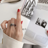 Bagues en argent sterling filigrané à motif treillis, style rétro polyvalent en argent thaïlandais pour femmes, à prix abordable et en stock
