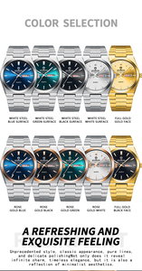 Montre à quartz pour homme BINBOND B102, design élégant et de haute qualité, best-seller, personnalisable, bracelet en acier inoxydable. - Product Image 6