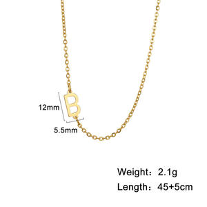 In acciaio inossidabile impermeabile Hiphop gioielli oro carino piccolo Sideway 26 lettere collana pendente iniziale per le donne regali - Product Image 5