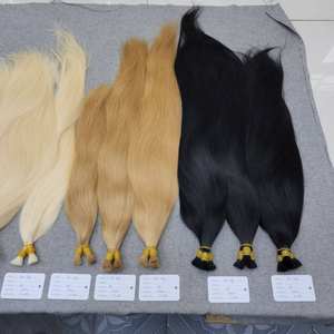 Extensiones de cabello humano liso rizado y ondulado natural a granel vietnamita de alta calidad estilo informal dibujado Doble - Product Image 5