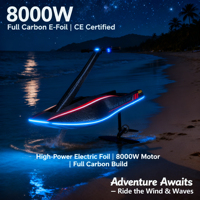 Planche à hydrofoil électrique ultra-légère 8000W entièrement en carbone, homologuée CE, avec télécommande à poignée