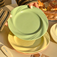 Assiettes plates occidentales en porcelaine crème minimaliste de 8 pouces, écologiques et de qualité supérieure (pour pâtes, salades, desserts) – Usage domestique