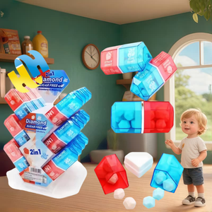 ממתקי סיטונאי תצוגה לעמוד בקבוק בצורת יהלום אוכמניות ותות לחץ לוח ממתקים 2-in-1 ילדים צעצוע oem - Product Image 1