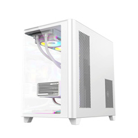 AntarcChill White Sea View PC Case Mid-Tower ATX Desktop Office Computer Case with HD Audio Port in Stock