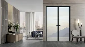 2023 l'ultimo Design esterno scorrevole in alluminio porte in vetro finestre scorrevoli in vetro con doppi vetri francesi