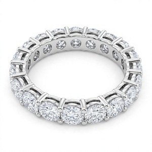 Elegante Anillo de Eternidad con Diamantes de Laboratorio, Chapado en Oro de 18K/14K, Corte Brillante Redondo, Anillo Apilable con Diamantes CVD para Mujer - Product Image 2