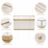 Vitrine murale pour bijoux avec éclairage LED, personnalisable pour bijouterie, présentoir à jade