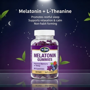 Gummies de mélatonine en marque blanche/OEM/ODM, 60 unités, complément alimentaire pour améliorer la mémoire ou le sommeil, gummies violets en forme d'étoile, faible MOQ 50 - Product Image 3