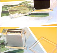 2 boîtes à bijoux en acrylique de petite taille avec couvercle, boîte de présentation transparente pour pierres précieuses, conteneur avec adsorption automatique