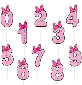 Candela Digitale Creativa a Forma di Fiocco Blu e <span class=keywords><strong>Rosa</strong></span>, Decorazione per Torte di <span class=keywords><strong>Compleanno</strong></span> - Product Image 1