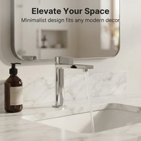 Robinet de lavabo haut en laiton sculpté à trou unique, mitigeur eau chaude et froide avec cartouche céramique