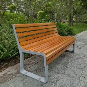 Panca da <span class=keywords><strong>Giardino</strong></span> Moderna per Esterni con Struttura in Legno e Metallo, Design Resistente all'Acqua e Durevole - Product Image 3