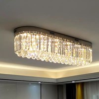 Plafonnier LED en cristal moderne pour salon, style européen, rectangulaire ou rond, éclairage de chambre, décoration intérieure