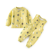 Conjunto de Ropa de Algodón Fino de 60g para Bebé, Ropa de Casa, Ropa Interior, Conjunto de Dos Piezas, Personalizable al por Mayor