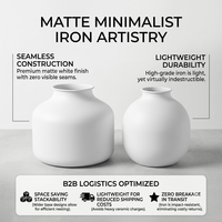 Vas Meja Modern dari Tanah Liat/Besi untuk Dekorasi Nordik, Pot Bunga Minimalis Matte dengan Pegangan untuk Dekorasi Rumah dan Pernikahan