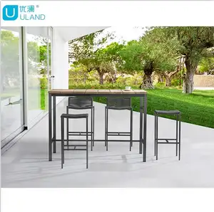 Uland Kim Loại Đương Đại Patio Đồ Nội Thất Ngoài Trời Vườn Kim Loại Bộ Bàn Ăn, Giải Trí Ngoài Trời Patio Bàn Ăn Và Ghế