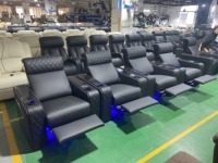 Luxus Einzels itz elektrische Kopfstütze Liege Heimkino Sofa Diamant Theater Möbel Echt leder Stuhl Wohnzimmer Sofa