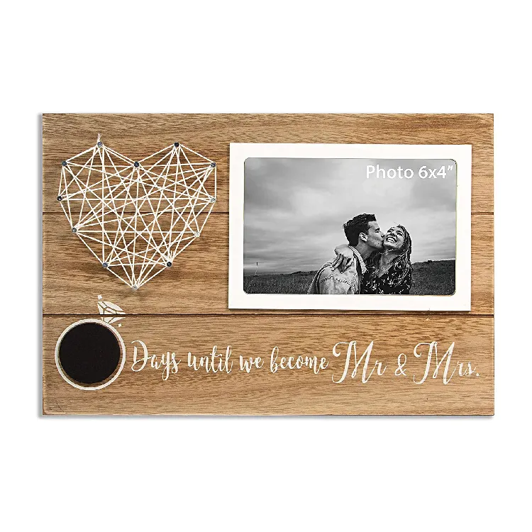 Wood Wedding Day Countdown String art Picture Frames
