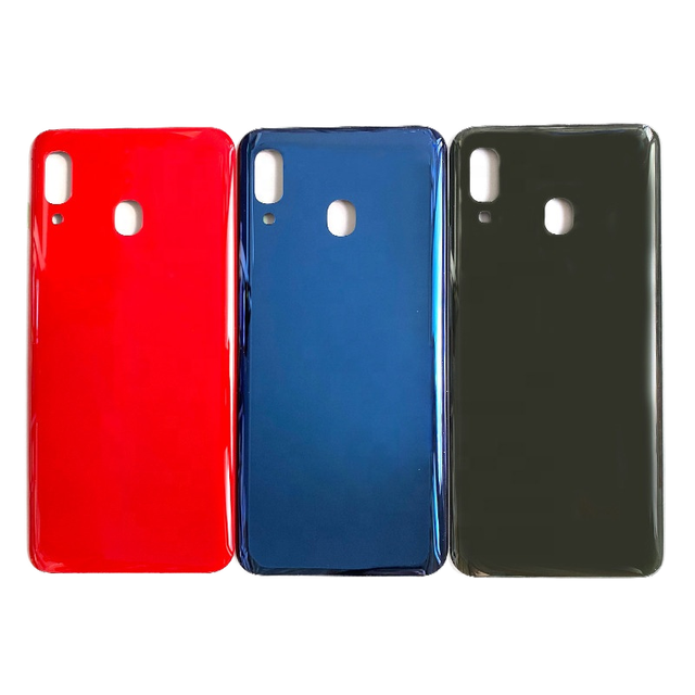 Back Housing Battery Cover Replacement + Rear Camera Lens for for A20 A205 Bar Design ABS Material