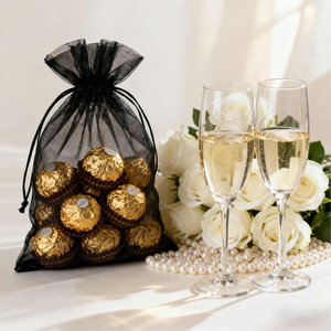 Kantong <span class=keywords><strong>Organza</strong></span> 13x18cm Dengan Tali Serut, Kantong Perhiasan Jala Kecil Multiwarna, Kantong Hadiah untuk Perlengkapan Pembungkus Suvenir Pernikahan - Product Image 6