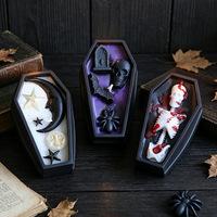 Regalo Creativo de Halloween, Vela Decorativa Moderna Hecha a Mano con Forma de Ataúd, Vela Aromática con Forma de Vampiro