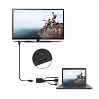 Adaptor VGA ke HDMI dengan Audio 1080P, Kabel Konverter Video VGA Male ke HDMI Female untuk PC Desktop, Laptop, Monitor, TV, Proyektor