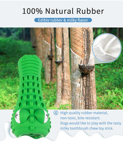KINYU 2023 en çok satan doğal kauçuk toksik olmayan güçlü çiğneme yeteneği Squeaking ses eğlenceli çiğneme timsah şekli köpek oyuncak - Product Image 5