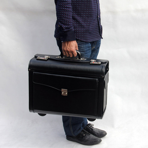 Mallette d'embarquement d'affaires en cuir de 18 pouces Valise pilote pour homme et <span class=keywords><strong>femme</strong></span> pour voyage à l'ordinateur - Product Image 2