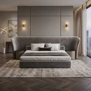KMJ <span class=keywords><strong>Letto</strong></span> <span class=keywords><strong>Matrimoniale</strong></span> di Lusso Italiano Imbottito con Struttura in Tessuto, Set di Mobili per Camera da <span class=keywords><strong>Letto</strong></span> - Product Image 2