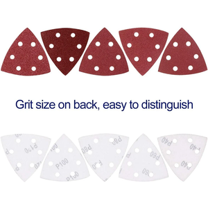 Stock local USA - 100 disques de ponçage triangulaires auto-agrippants 3,5 pouces 6-H AO 40/60/80/100/120 pour ponceuse - Product Image 4