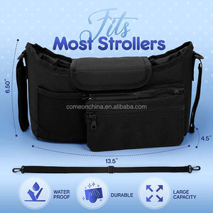 Bolsa organizadora ajustable para cochecito de bebé, bolsa de almacenamiento de pañales con portavasos aislado, organizador Universal para cochecito de bebé, venta al por mayor - Product Image 5