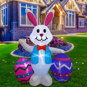 Conejo Inflable de Pascua Impermeable de 1.5 Metros con Decoraciones de Huevos, Luces LED Integradas, Decoración para Jardín y Exteriores - Product Image 4