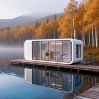 Maison capsule modulaire préfabriquée contemporaine en acier Apple Cabin avec panneau sandwich imperméable