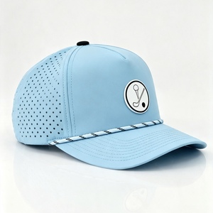 Casquette Trucker 5 Panneaux Personnalisée à Calotte Haute, Perforations Laser, Chapeau de Golf, Détail Corde en Caoutchouc, Fermeture Snapback en Plastique, Logo Personnalisé Réglable - Product Image 2