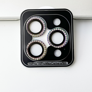 Protector de Pantalla de Vidrio Templado con Diamantes para iPhone 17 Pro Max 16 15 Pro 14 Plus 13 12 11, Cubierta para Lente de Cámara Móvil - Product Image 3