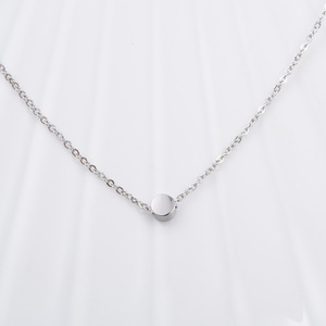 Kalung geometris wanita, perhiasan kalung liontin kacang emas bulat rantai emas mawar baja Titanium grosir - Product Image 5