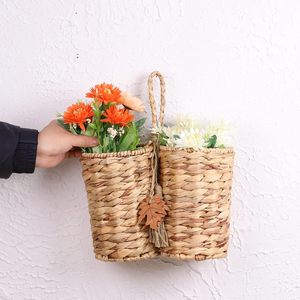 Cesta colgante <span class=keywords><strong>de</strong></span> jacinto <span class=keywords><strong>de</strong></span> agua Cesta <span class=keywords><strong>de</strong></span> pared tejida natural para jardín al aire libre <span class=keywords><strong>terraza</strong></span> balcón Planta ecológica 2 divisores - Product Image 2