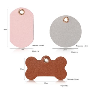 Plaque d'identification personnalisée en cuir pour chien, gravée, pour collier, pendentif rond, rectangulaire ou en forme d'os, cadeau, 5 couleurs, livraison directe - Product Image 2